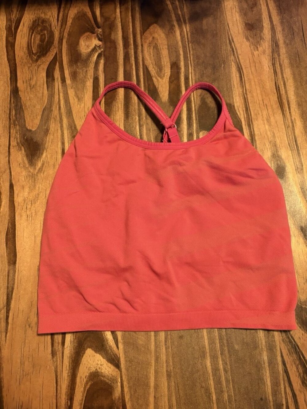 Gymshark Seamless Sports Bra Red Gym Athleisure Workout Compression Size Medium